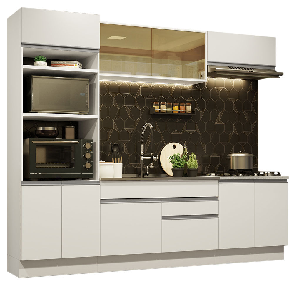 Cocina Integral 270cm Blanco Glamy 10