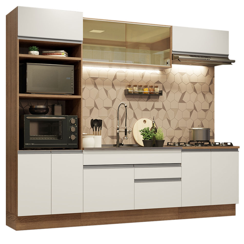 Cocina Integral 270cm Marrón/Blanco Glamy 10