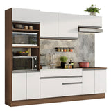 Cocina Integral 270cm Marrón/Blanco Glamy Madesa 13