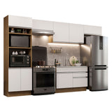 Cocina Integral 350cm Marrón/Blanco Glamy Madesa 01