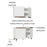 Cocina Integral 120cm Blanco Reims