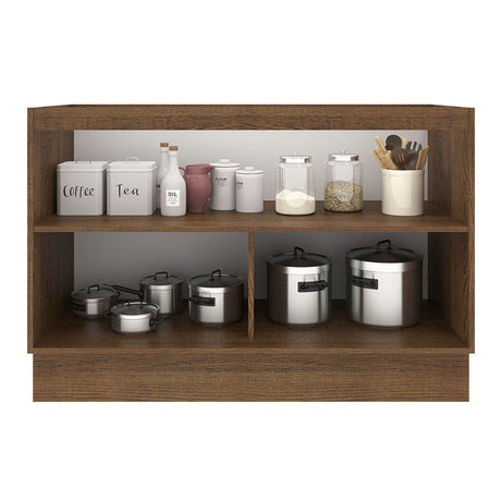 Mueble de Cocina para Fregadero Madesa Agata 120 cm 2 Puertas Marrón/Blanco