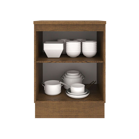 Mueble de Cocina Madesa Agata 60 cm 1 Puerta Marrón/Blanco