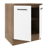 Mueble de Cocina  Madesa Agata 70 cm 2 Puertas Marrón/Blanco