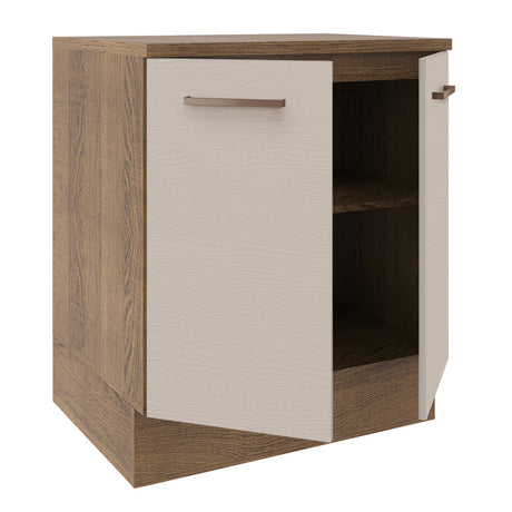 Mueble de Cocina  70 cm 2 Puertas Marrón/Crema Agata Madesa