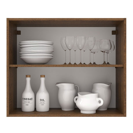 Alacena 80 cm 2 Puertas Marrón/Crema Agata Madesa