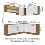 Cocina Integral Esquinera 389cm Marrón/Blanco Agata 01