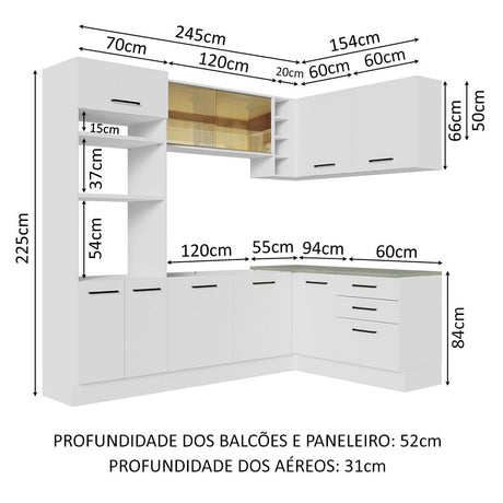 Cocina Integral Esquinera 399cm Blanco Agata 01