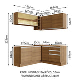 Cocina Integral Esquinera 329cm Marrón Glamy 02