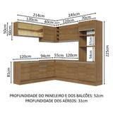 Cocina Integral Esquinera 459cm Marrón Glamy 01