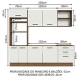 Cocina Integral 250cm Marrón/Blanco Agata Madesa 01