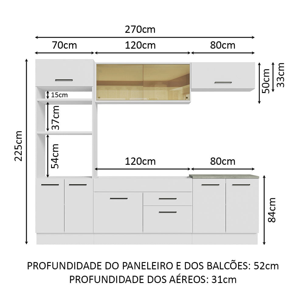 Cocina Integral 270cm Blanco Agata 03