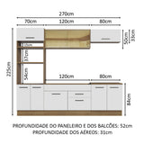 Cocina Integral 270cm Marrón/Blanco Agata 03