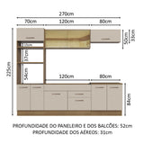 Cocina Integral 270cm Marrón/Crema Agata 03