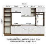 Cocina Integral 330cm Marrón/Blanco Agata 02