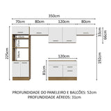 Cocina Integral 350cm Marrón/Blanco Agata 01