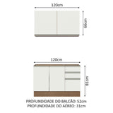 Cocina Compacta 120cm Marrón/Blanco Glamy Madesa 03