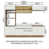 Cocina Integral 270cm Marrón/Blanco Glamy 10