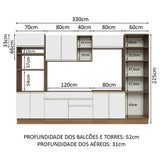 Cocina Integral 330cm Marrón/Blanco Glamy Madesa 03