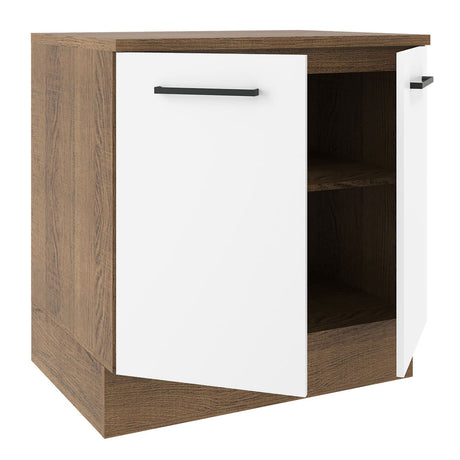 Mueble de Cocina Madesa Agata 80 cm 2 Puertas Marron/Blanco