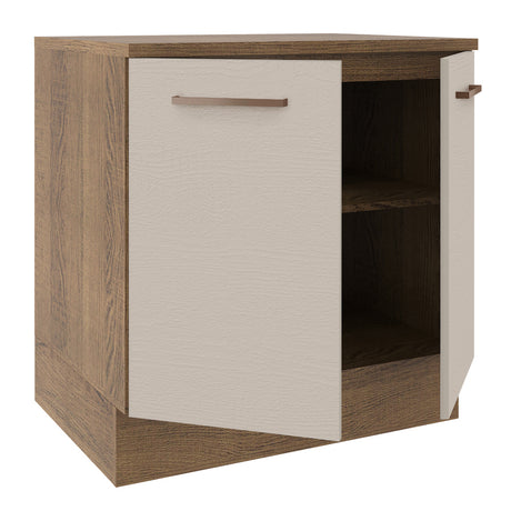 Mueble de Cocina 80 cm 2 Puertas Marrón/Crema Agata Madesa