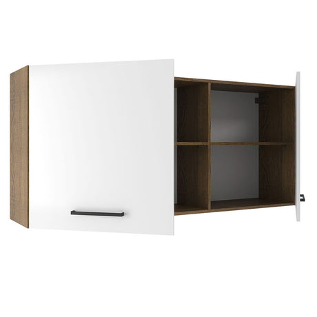 Alacena Madesa Agata 150 cm 2 Puertas y 2 Nichos Marrón/Blanco