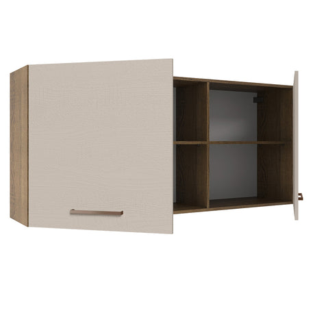 Alacena 150 cm 2 Puertas y 2 Nichos Marrón/Crema Agata Madesa