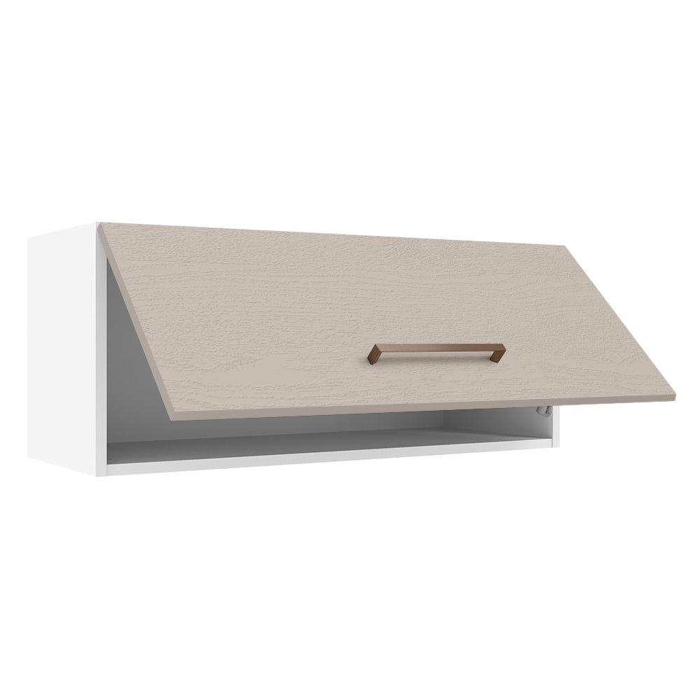 Alacena 80 cm 1 Puerta Basculante Blanco/Crema Agata Madesa