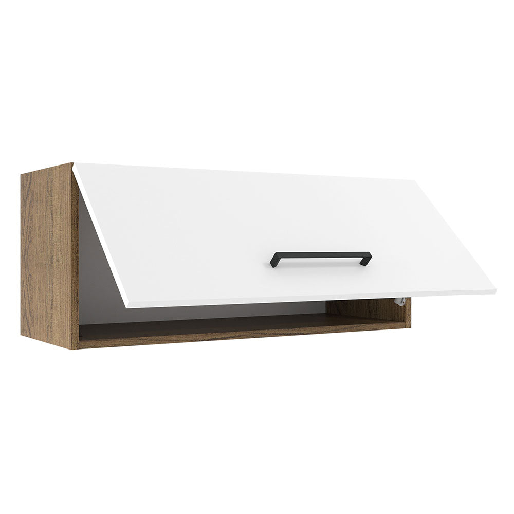 Gabinete Superior 80 cm 1 Puerta Abatible Marrón/Blanco Agata Madesa