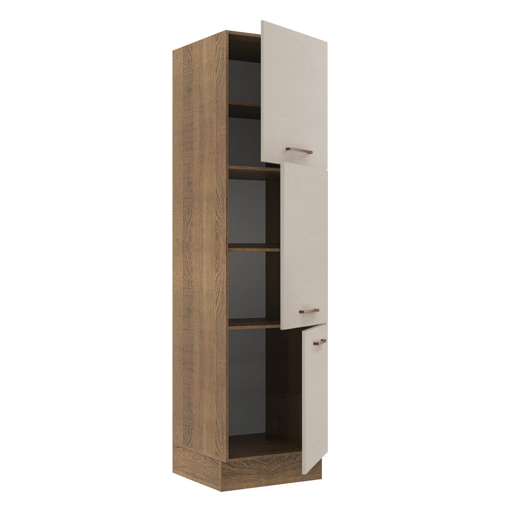 Mueble Despensa 60 cm 3 Puertas Marrón/Crema Agata Madesa