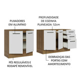 Kit con 2 Muebles de Cocina 3 Cajones y 4 Puertas (Sin Tablero Ni Fregadero) Marrón/Blanco Agata Madesa 01