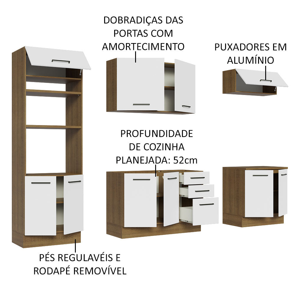 Cocina Integral 270cm Marrón/Blanco Agata 01