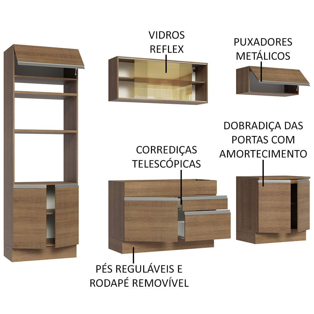 Cocina Integral 270cm Marrón Glamy 10