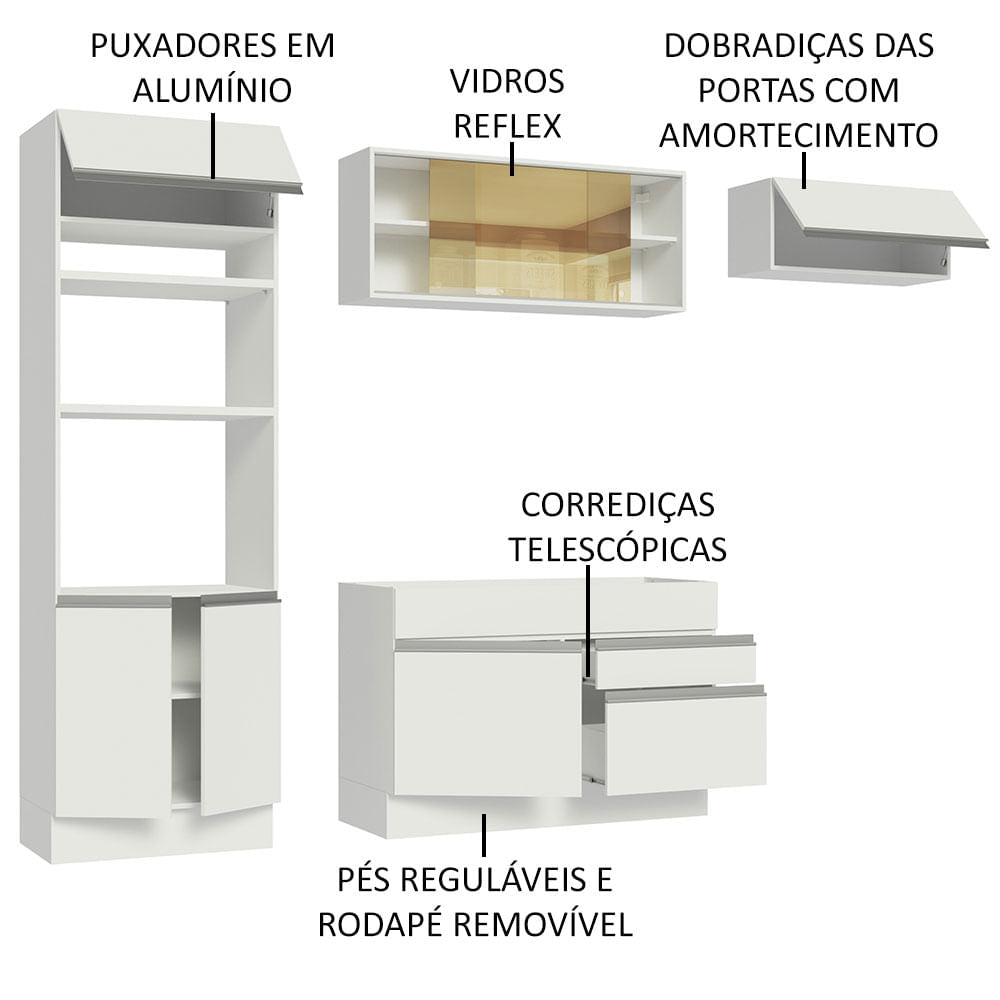 Cocina Integral 270cm Blanco Glamy 11