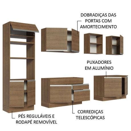 Cocina Integral 310cm Marrón Glamy Madesa 02