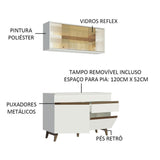 Cocina Integral 120cm Blanco Reims 01