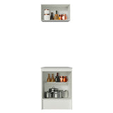 Kit de Cocina 60cm 2 Puertas con Armario Alto y Mostrador Blanco Madesa Topazio