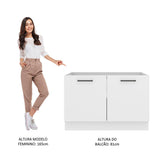 Mueble de Cocina para Fregadero 120 x 60 cm 2 Puertas (Sin Encimera) Blanco Agata