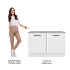 Gabinete Bajo 120 cm 2 Puertas Blanco Agata Madesa