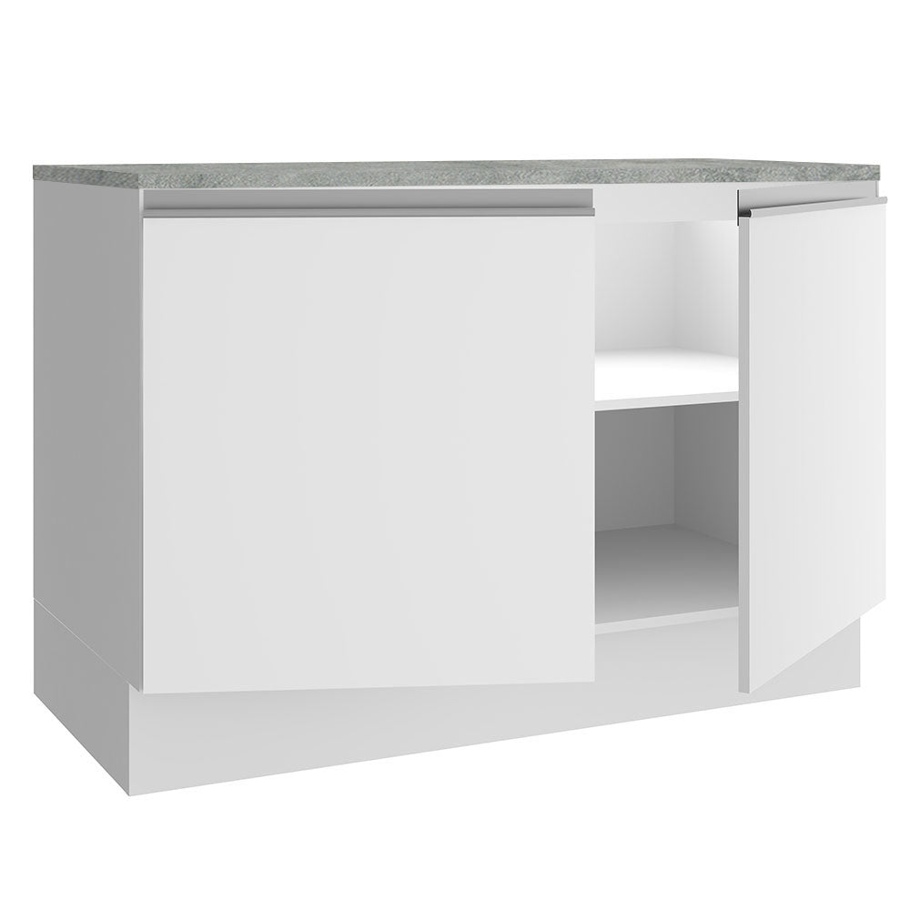 Gabinete Bajo para Fregadero 120 x 60 cm 2 Puertas (Con Encimera) Glamy Blanco