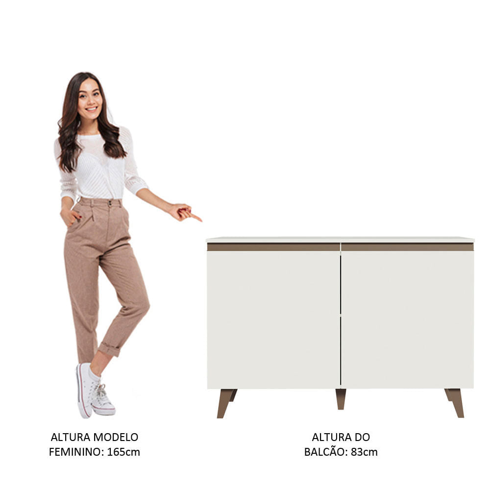 Gabinete Bajo para Fregadero 120 cm 2 Puertas Blanco Reims Madesa