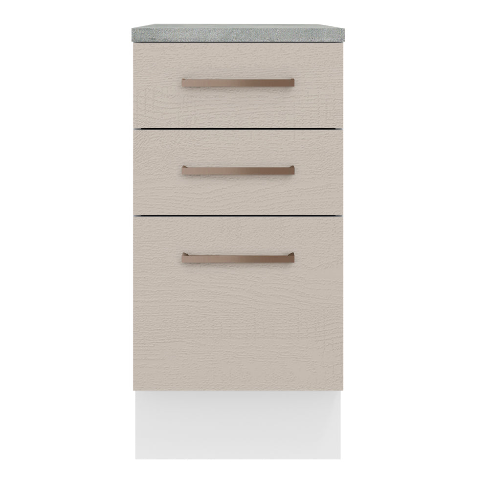 Mueble de Cocina 40 cm 3 Cajones Blanco/Crema Agata Madesa