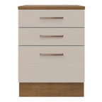 Mueble de Cocina 60 cm 3 Cajones Marrón/Crema Agata Madesa
