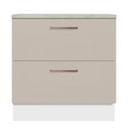 Mueble de Cocina 80 cm 2 Cajones Blanco/Crema Agata Madesa