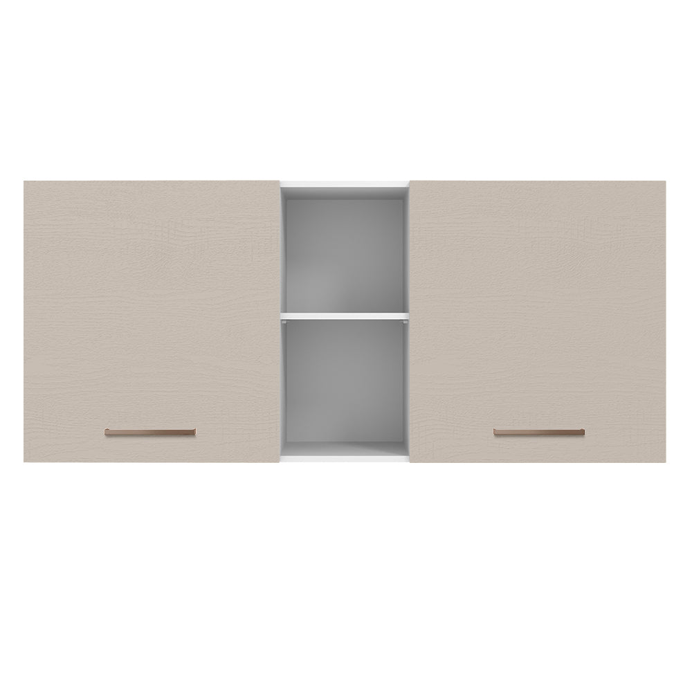 Alacena 150 cm 2 Puertas y 2 Nichos Blanco/Crema Agata Madesa
