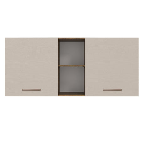 Alacena 150 cm 2 Puertas y 2 Nichos Marrón/Crema Agata Madesa