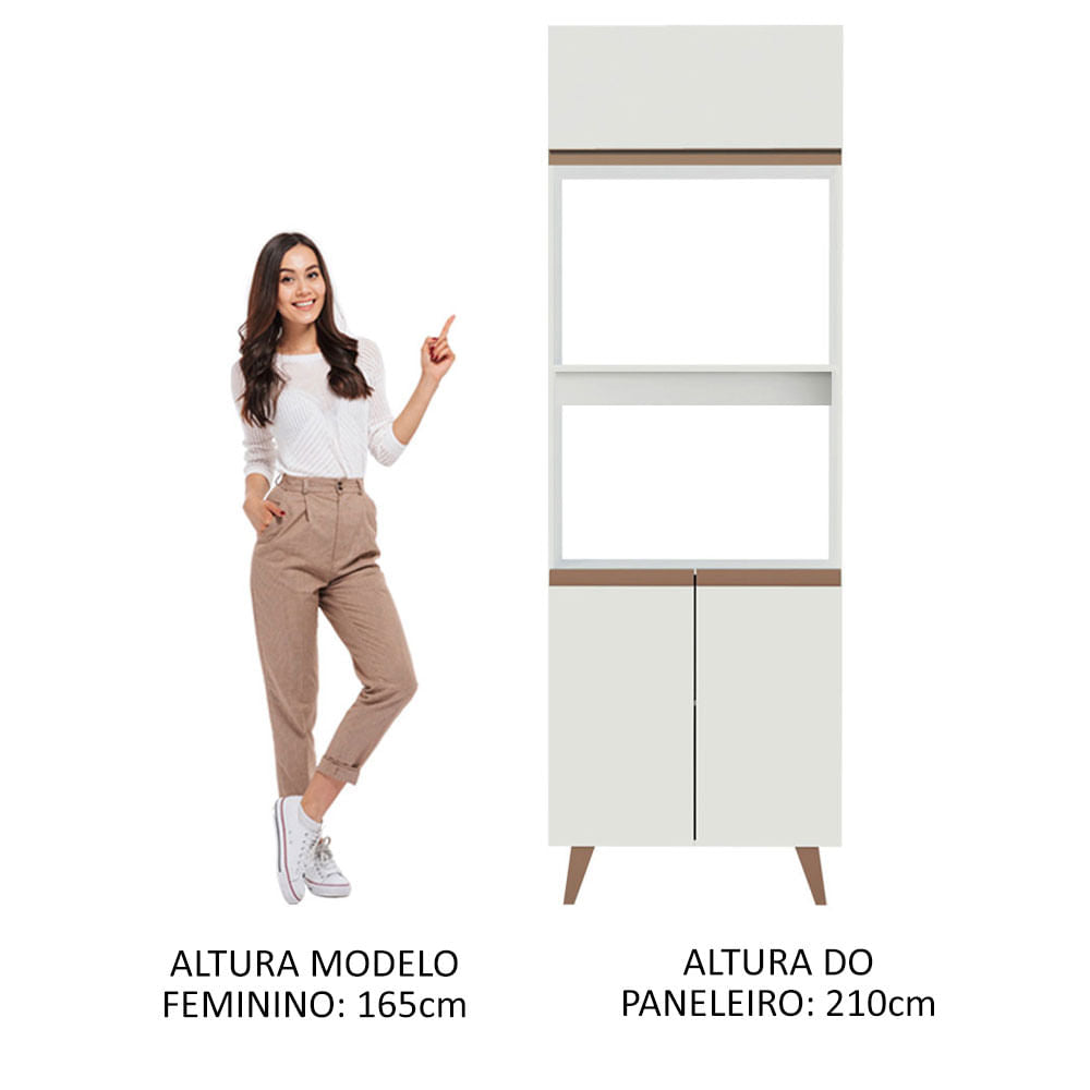 Mueble de Cocina para Horno 70 cm 3 Puertas Blanco Reims