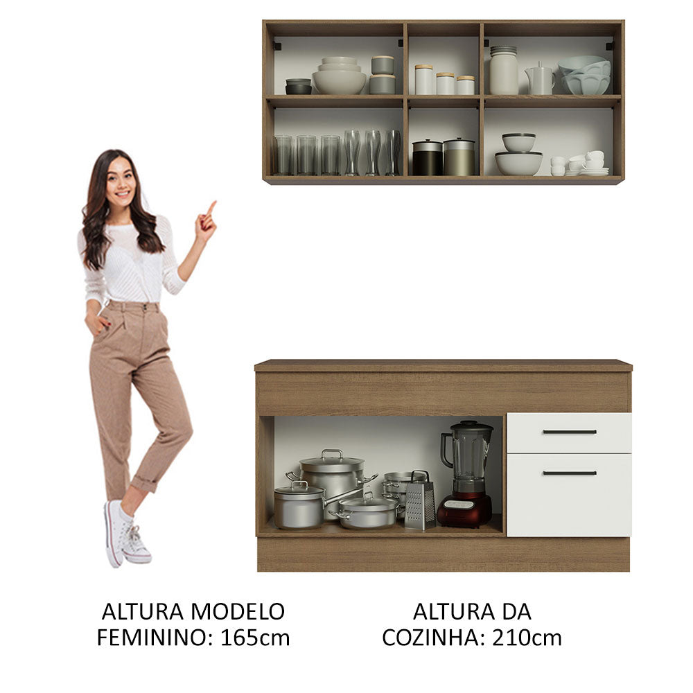 Cocina Integral 150cm Marrón/Blanco Agata 01