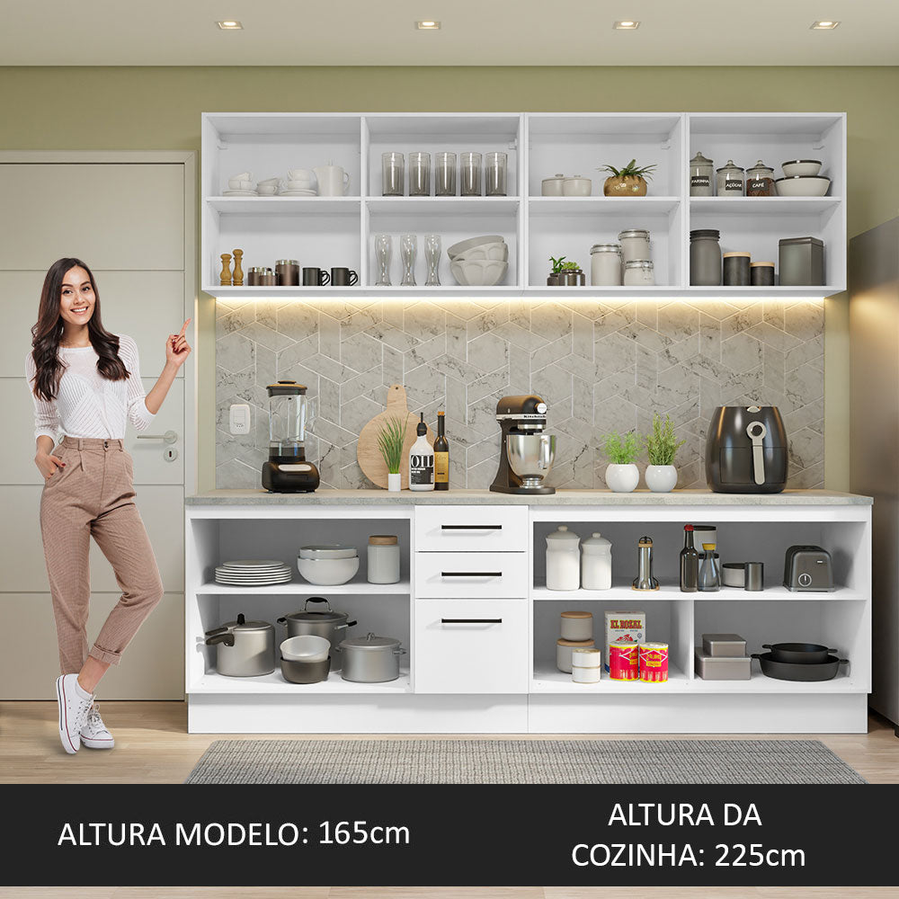 Cocina Integral 240 cm x 60 cm Blanco Agata 02