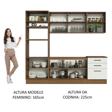 Cocina Integral 250cm Marrón/Blanco Agata Madesa 01